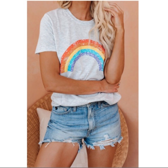 Tops - Heathered Rainbow Tee